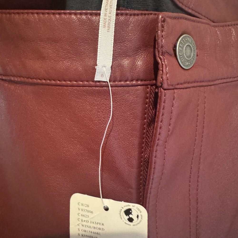Free People City Slicker Faux Leather Maxi Skirt - Red Jasper - NWT - 6 - Picture 7 of 7